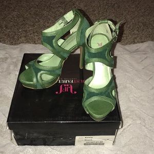 Green heels from Just fab